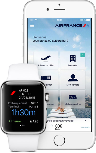 Air France e KLM lançam aplicativos para Apple Watch
