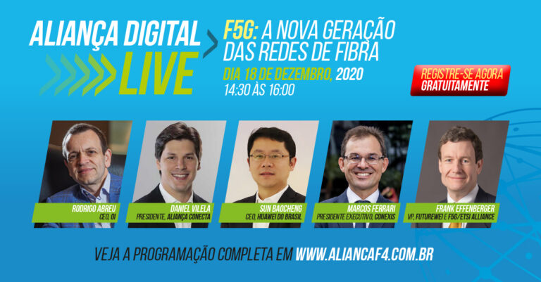 CEO da Oi fala sobre nova geração de redes de fibra em evento da Aliança F4, nesta sexta, 18